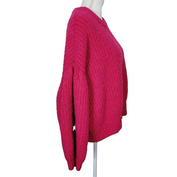 A New Day Drop Shoulder Sweater Sz XL Pink Heavyweight Thick Puff Sleeve VGC - Picture 3 of 9